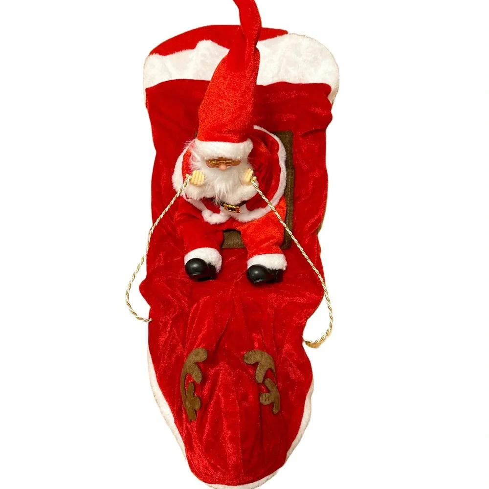Christmas Dog Costume XL Riding Santa Reindeer Antlers Funny Pet Outfit NWT